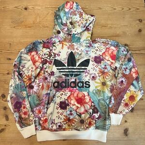 Adidas Women Multicolor Farm Floral Hoodie Size Small